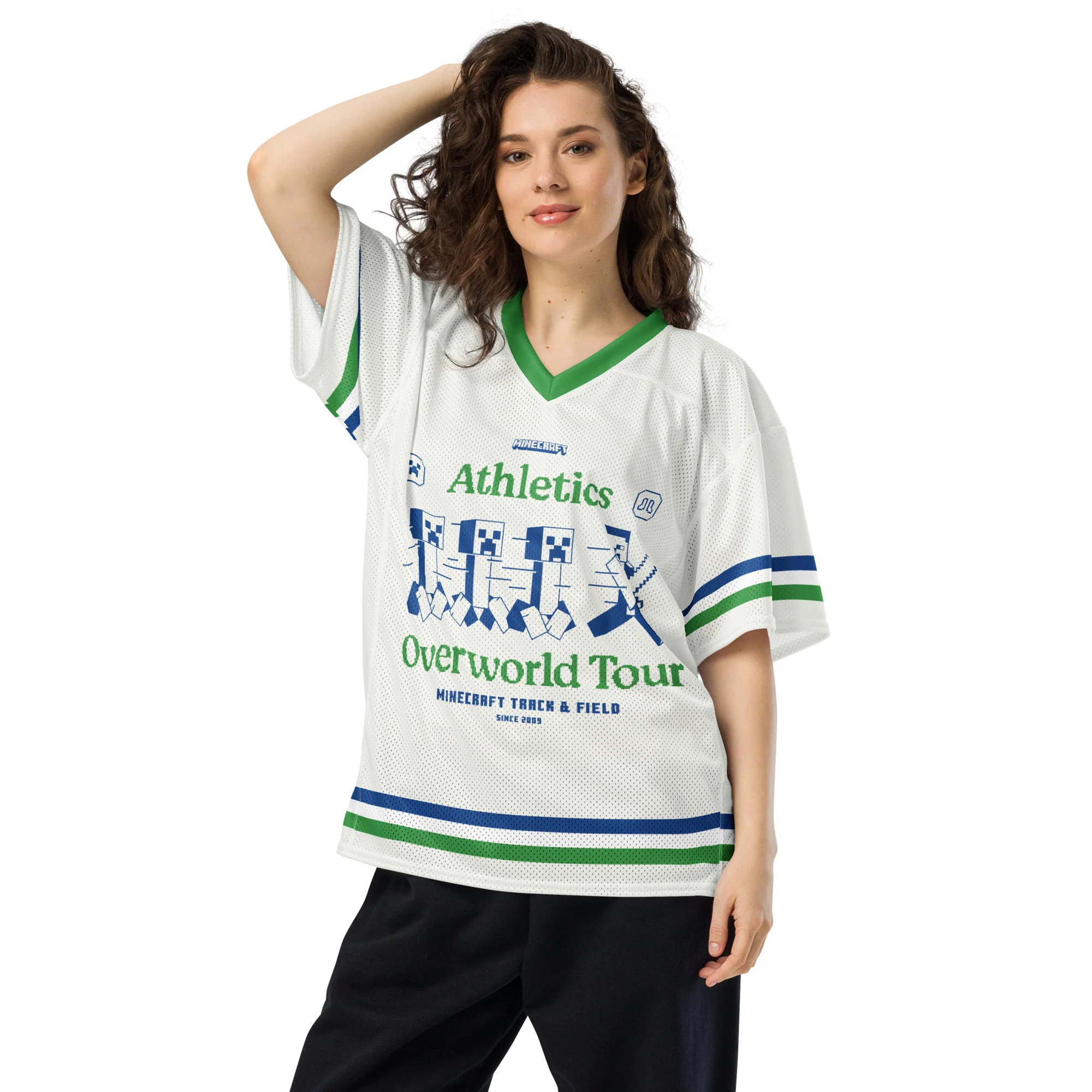 Minecraft Football Jersey Athletics Overworld Tour Personalized Name - Image 5