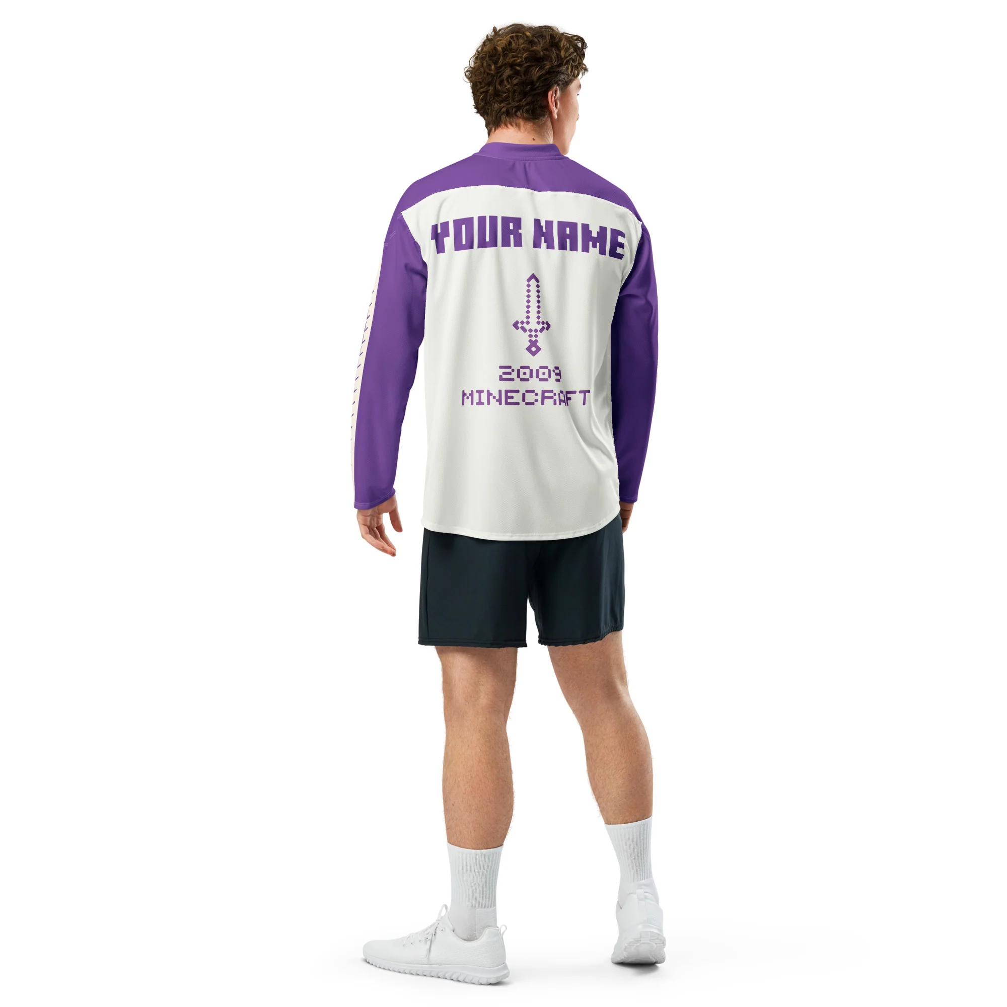 Minecraft See It Through The End Personalized Name Hockey Jersey - Image 4