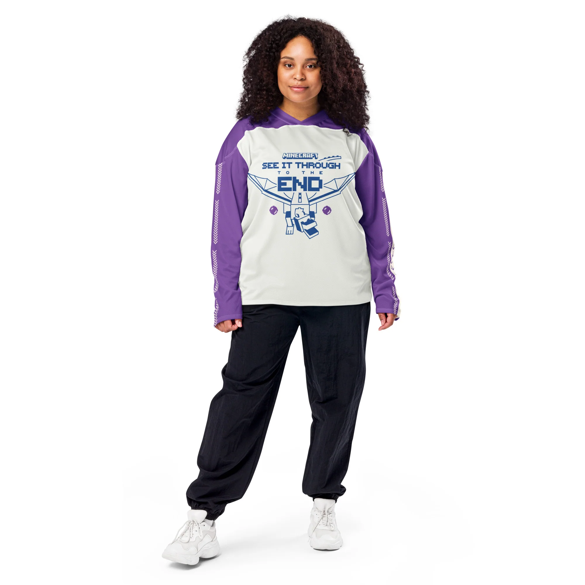 Minecraft See It Through The End Personalized Name Hockey Jersey - Image 5