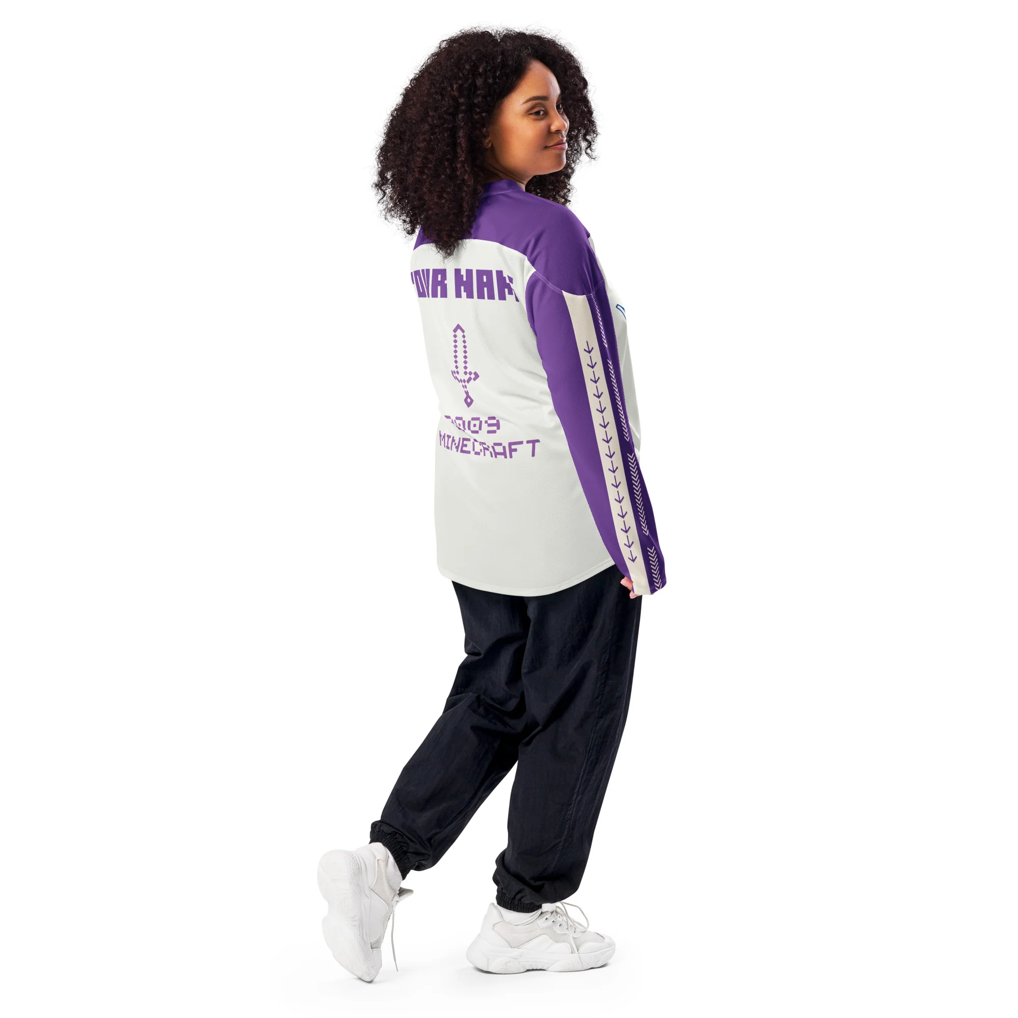 Minecraft See It Through The End Personalized Name Hockey Jersey - Image 6