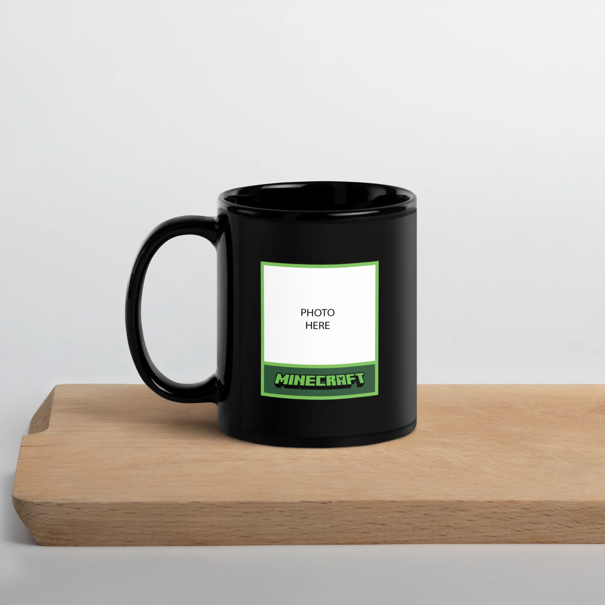 Minecraft Personalized Photo Black Mug Creeper - Image 4
