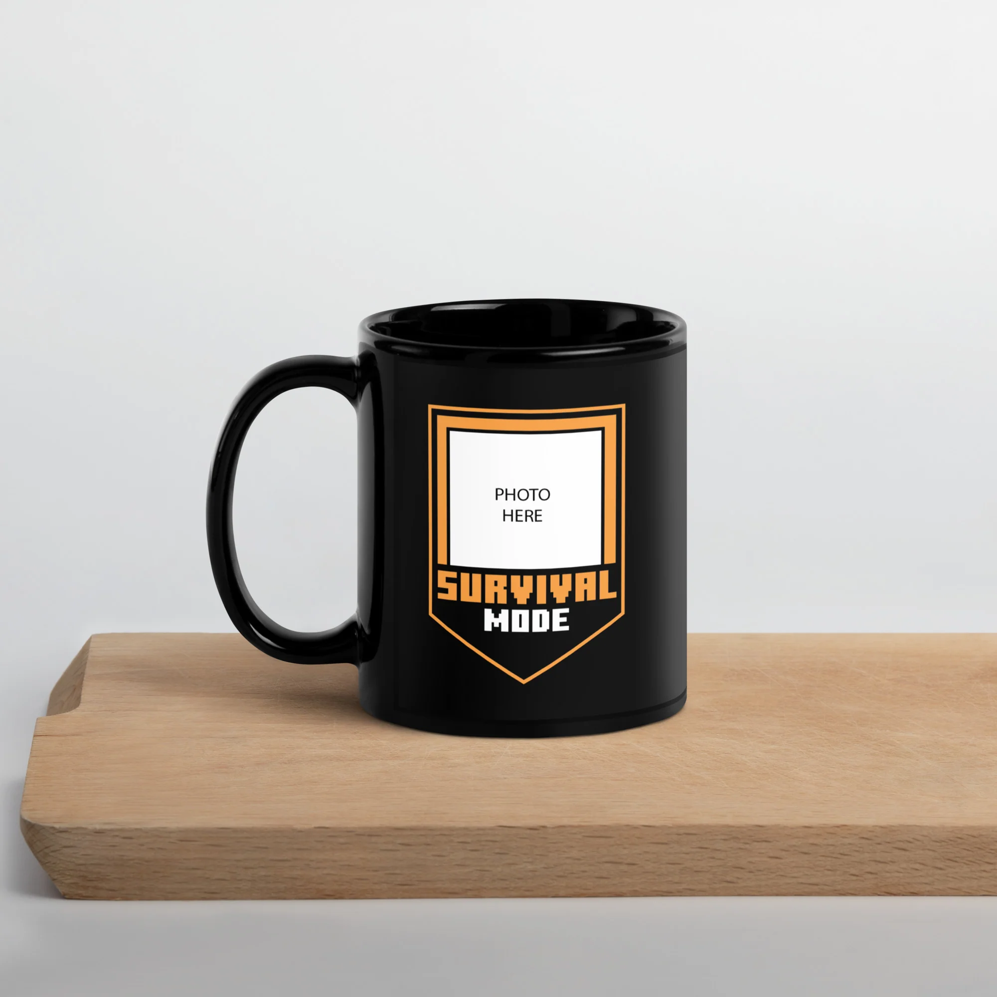 Minecraft Personalized Photo Black Mug Survival Mode - Image 3