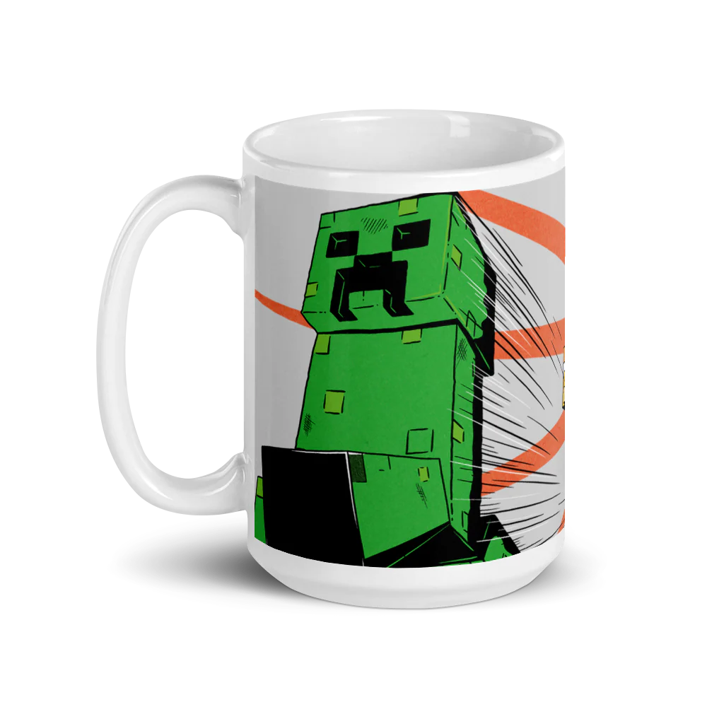 Minecraft Creeper Zoom White Mug - Image 4