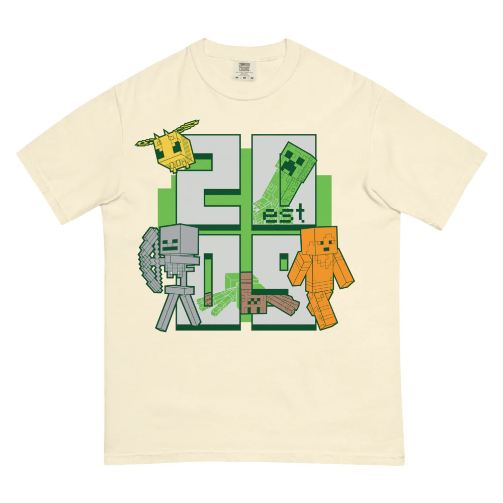 Minecraft Est. 2009 Stacked Unisex Comfort Colors T-Shirt