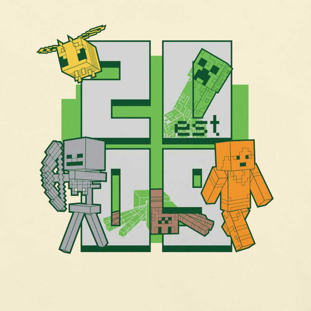 Minecraft Est. 2009 Stacked Unisex Comfort Colors T-Shirt - Image 2