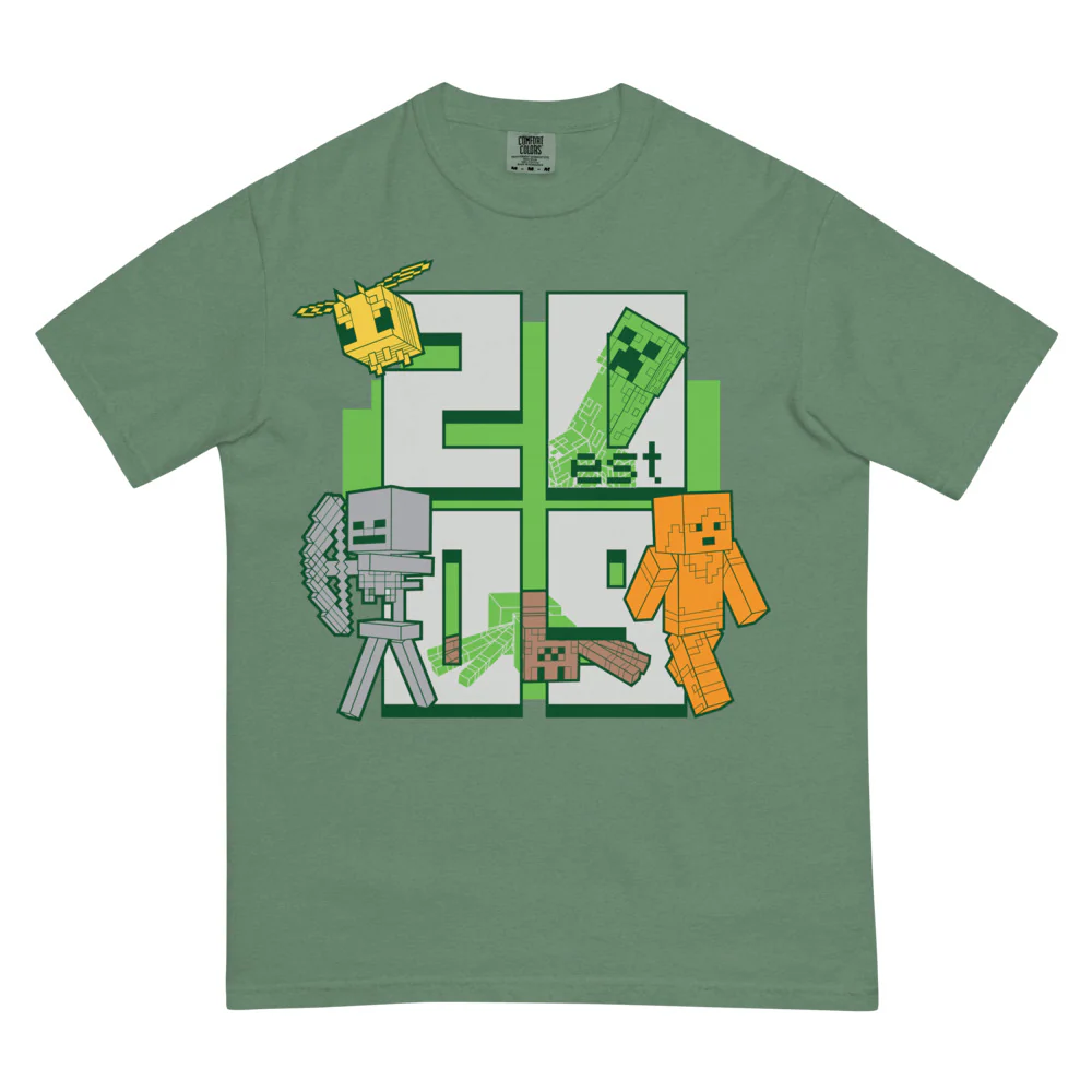 Minecraft Est. 2009 Stacked Unisex Comfort Colors T-Shirt - Image 7