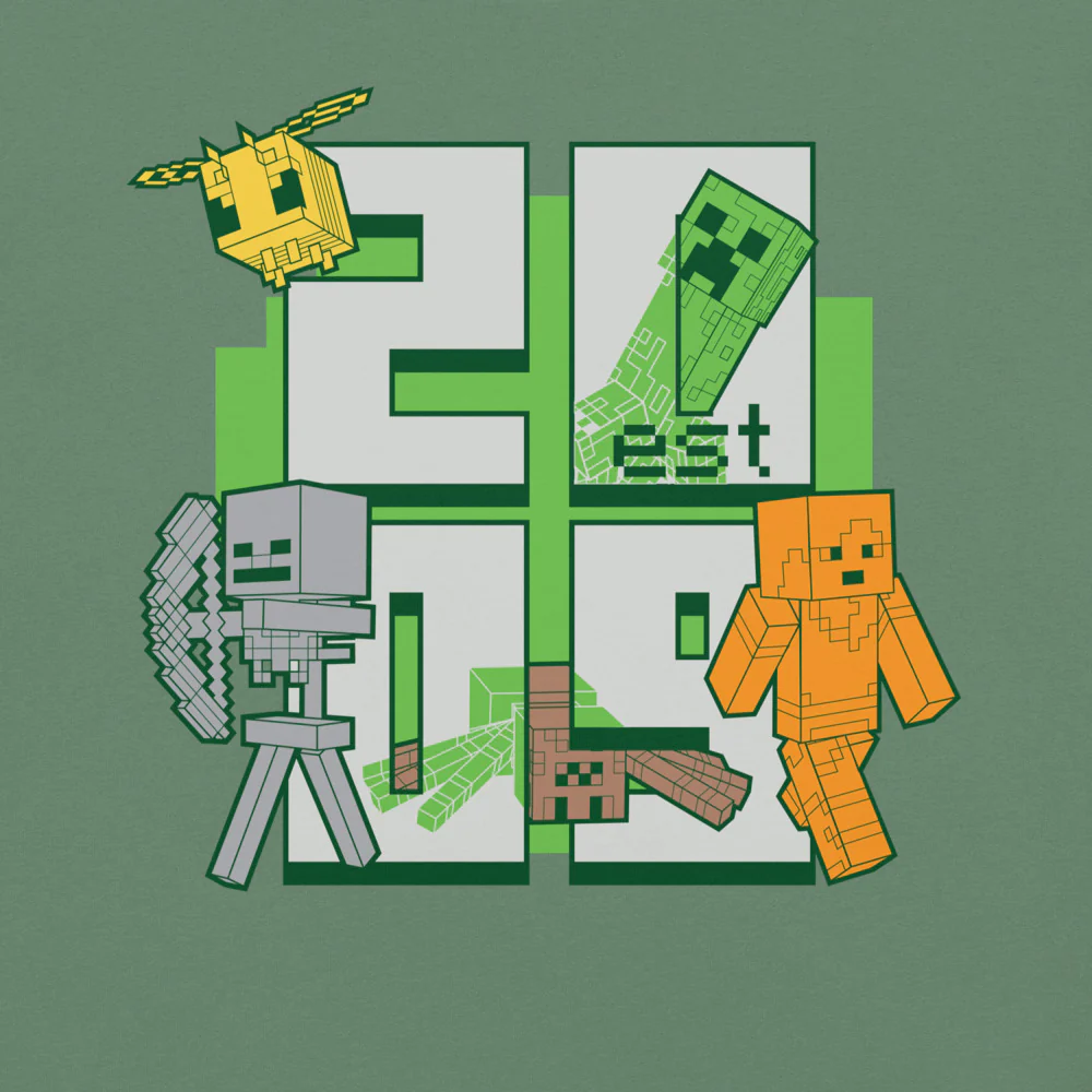 Minecraft Est. 2009 Stacked Unisex Comfort Colors T-Shirt - Image 8