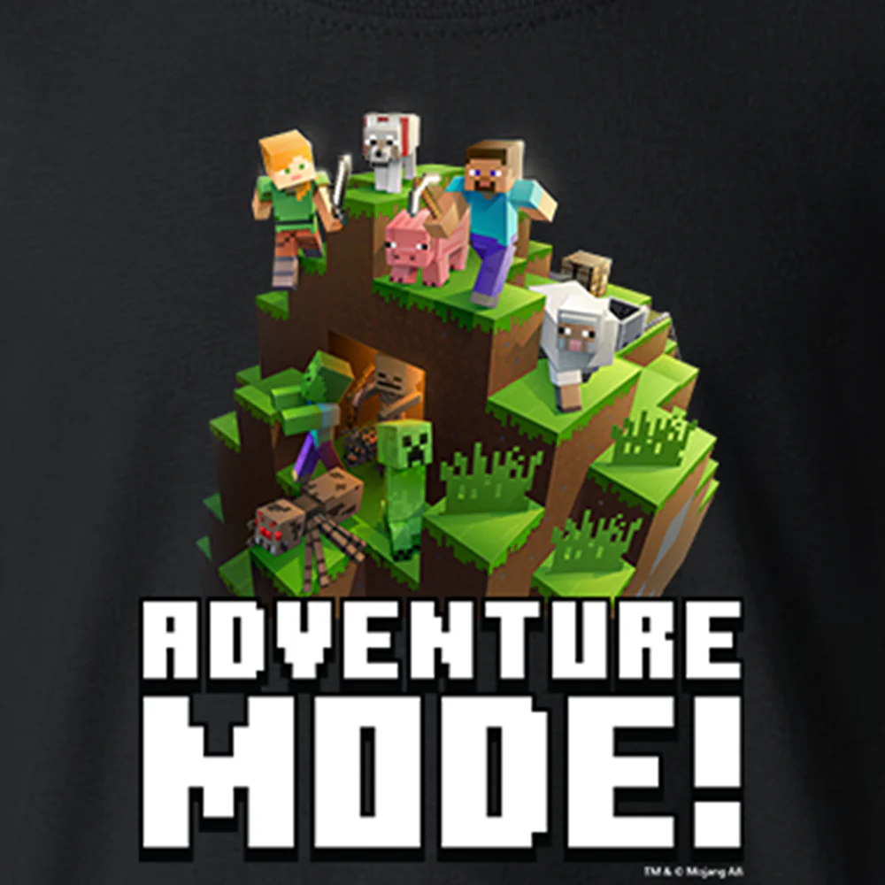 Minecraft Adventure Mode! Kids Short Sleeve T-Shirt - Image 3