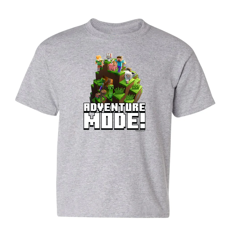 Minecraft Adventure Mode! Kids Short Sleeve T-Shirt - Image 4