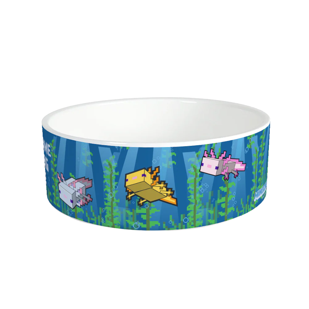 Minecraft Axolotl Feeding Time Personalized Pet Bowl - Image 3