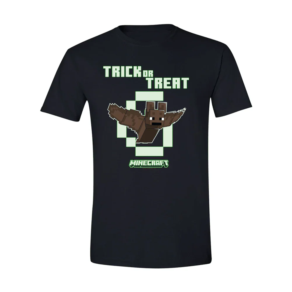 Minecraft Bat Trick or Treat Glow in the Dark Adult T-Shirt - Image 2