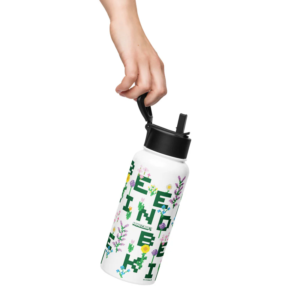 Minecraft Bee Kind Stainless Steel Water Bottle with a Straw Lid - Image 4
