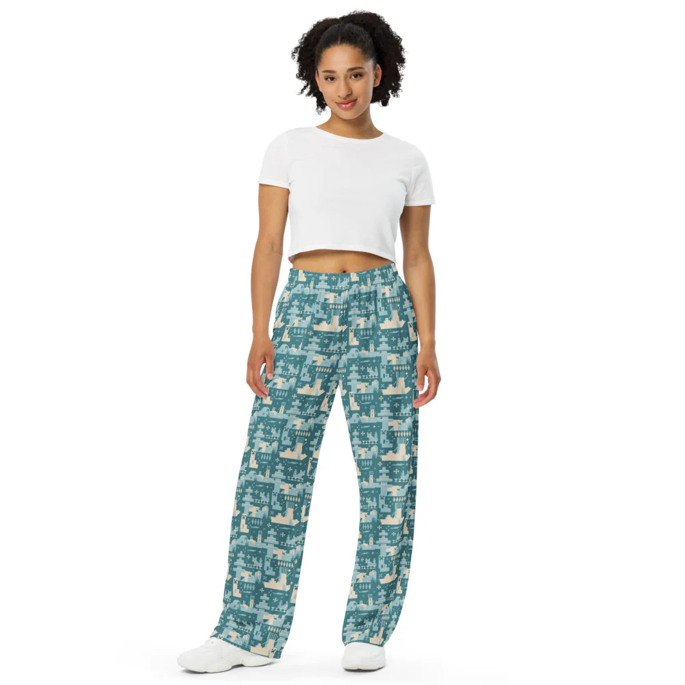 Minecraft Blue Holiday Pattern Lounge Pant - Image 3