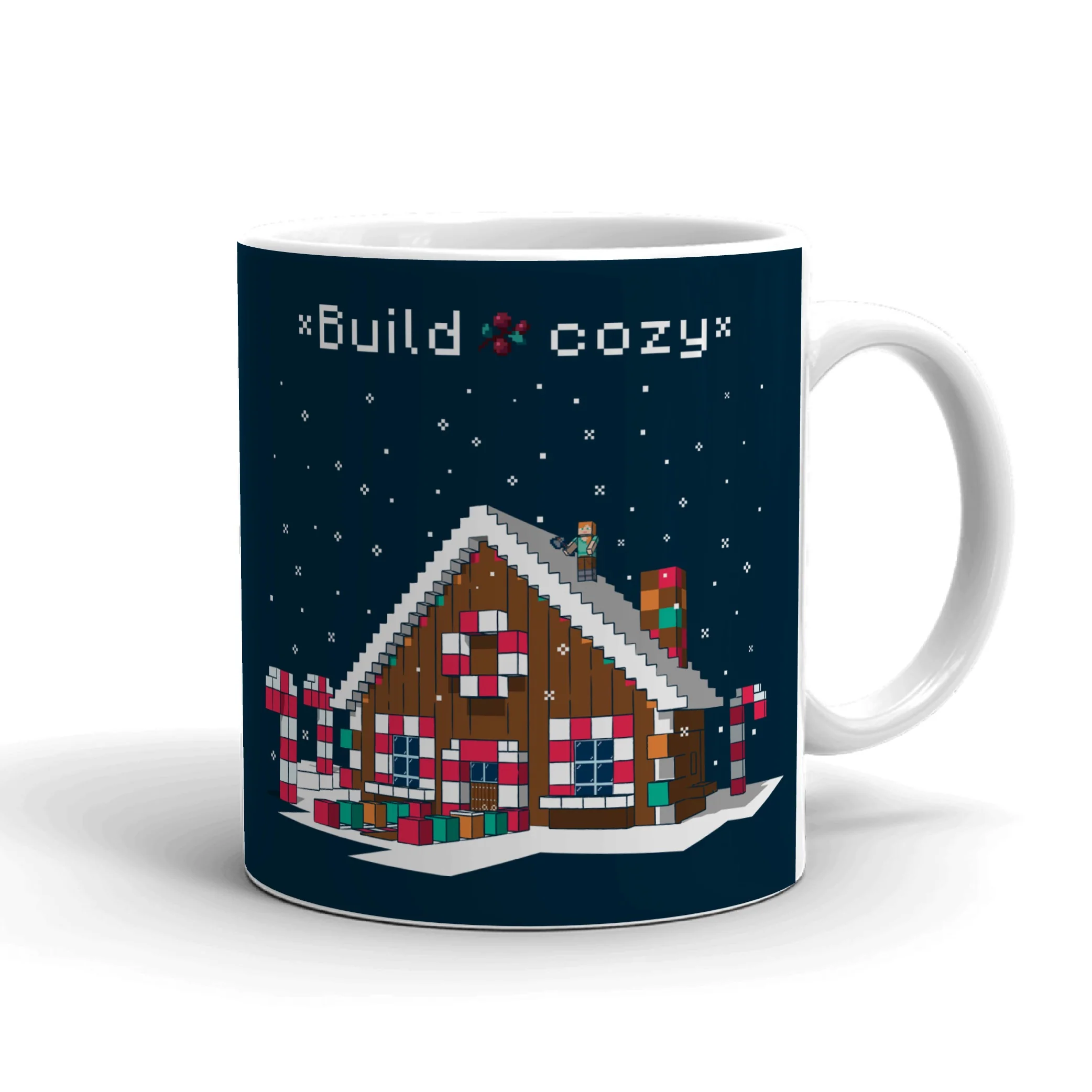 Minecraft Build Cozy White Mug - Image 3