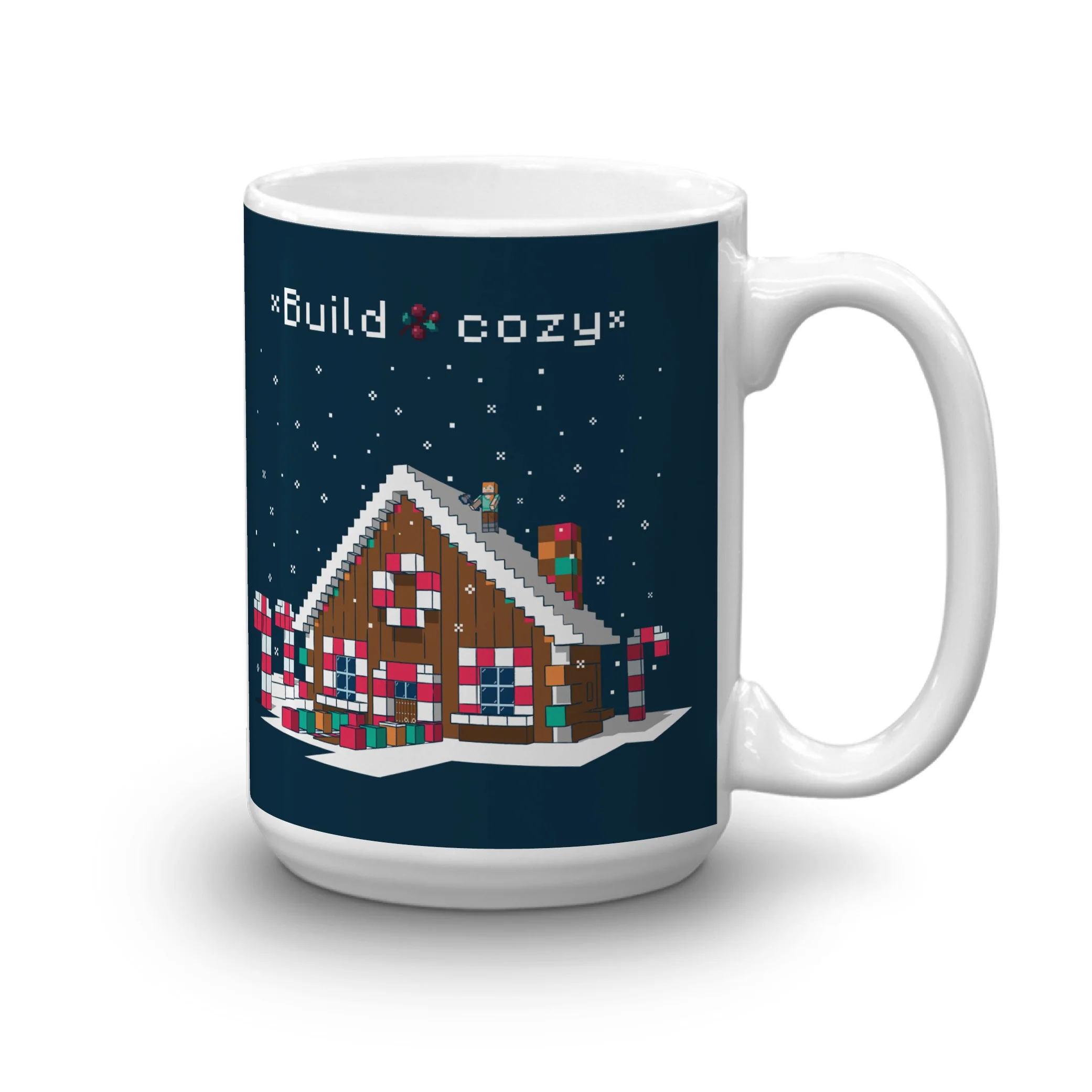 Minecraft Build Cozy White Mug - Image 5