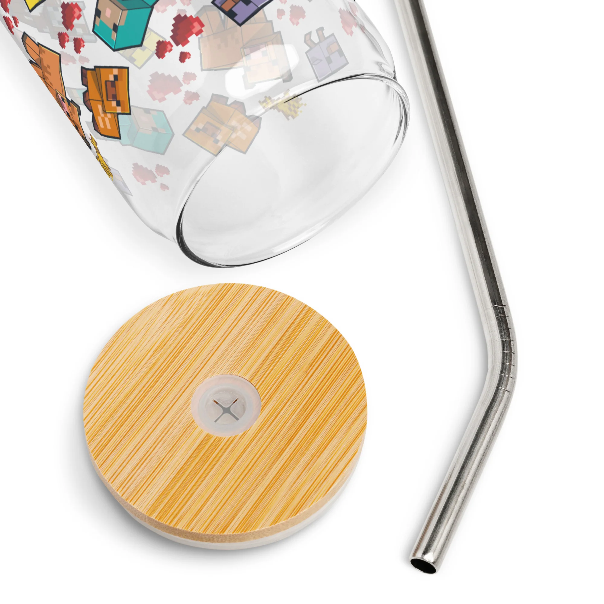 Minecraft Can-Shaped Glass with Straw & Lid Farm Animals Pattern - Image 3