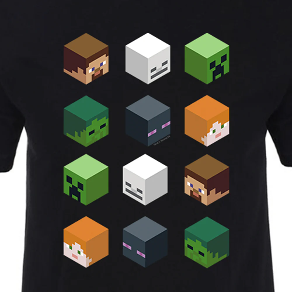 Minecraft Character Blocks Adult Short Sleeve T-Shirt - Image 2