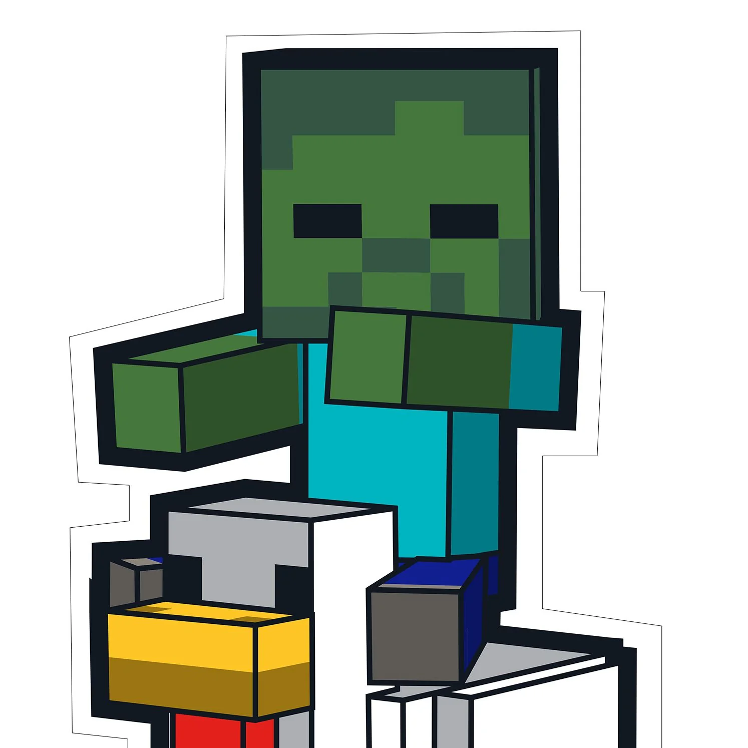 Minecraft Chicken Jockey Cardboard Cutout Standee - Image 4