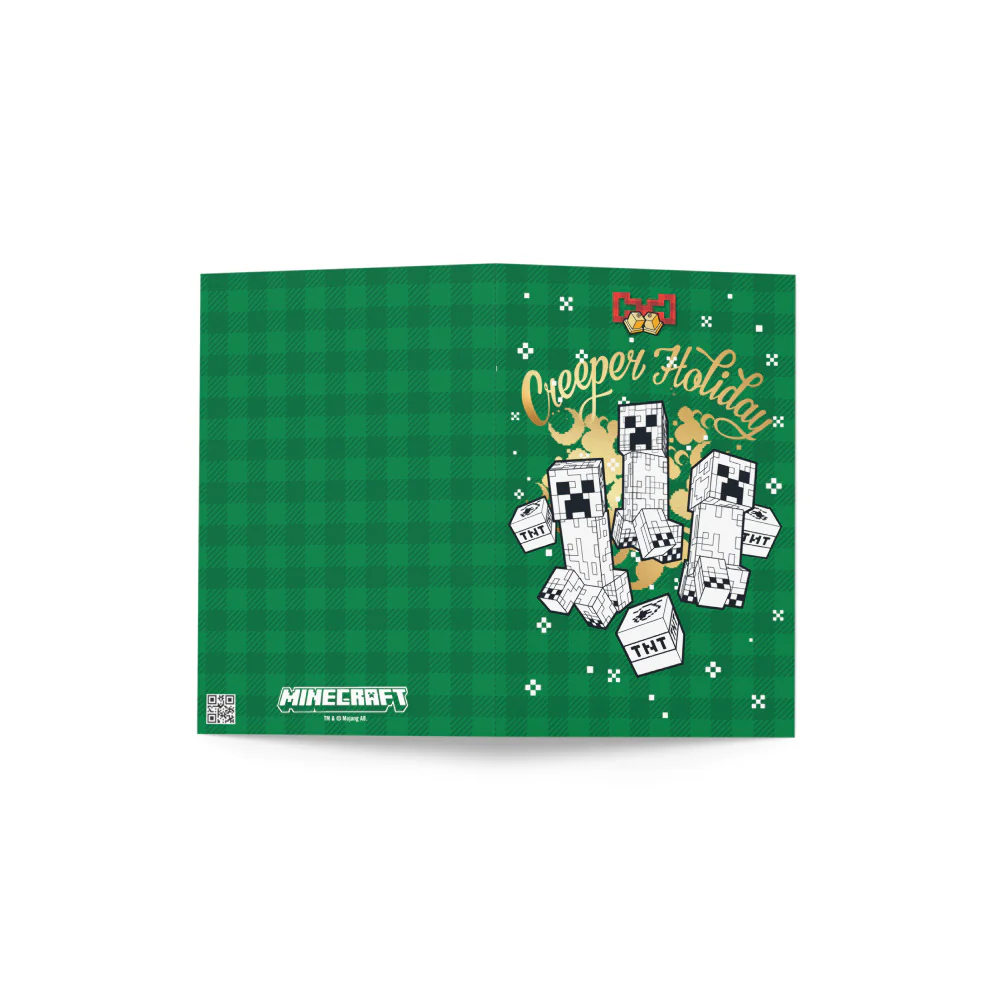 Minecraft Color Me Creeper Holiday Greeting Card - Image 3
