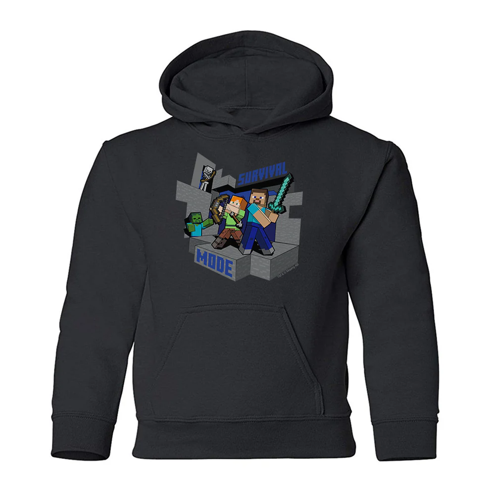 Minecraft Survival Mode Kids Pullover Hoodie - Image 3