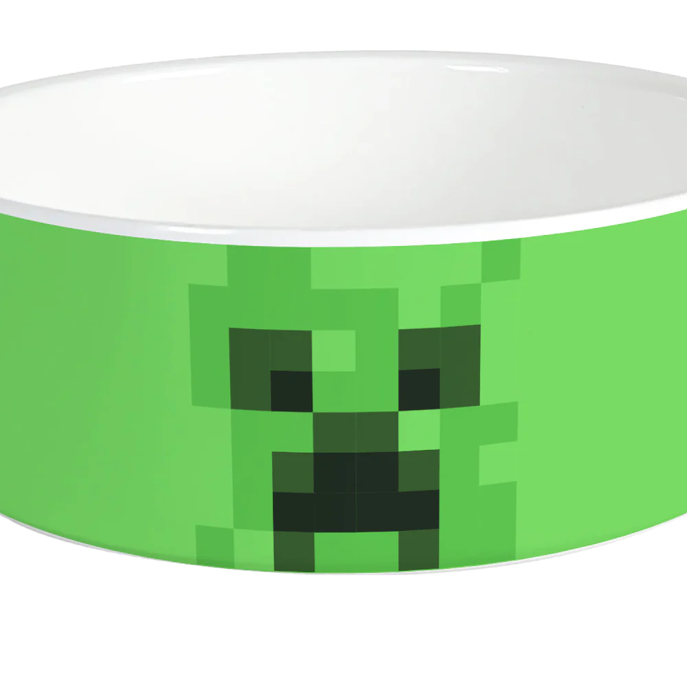 Minecraft Creeper Big Face Personalized Pet Bowl - Image 2