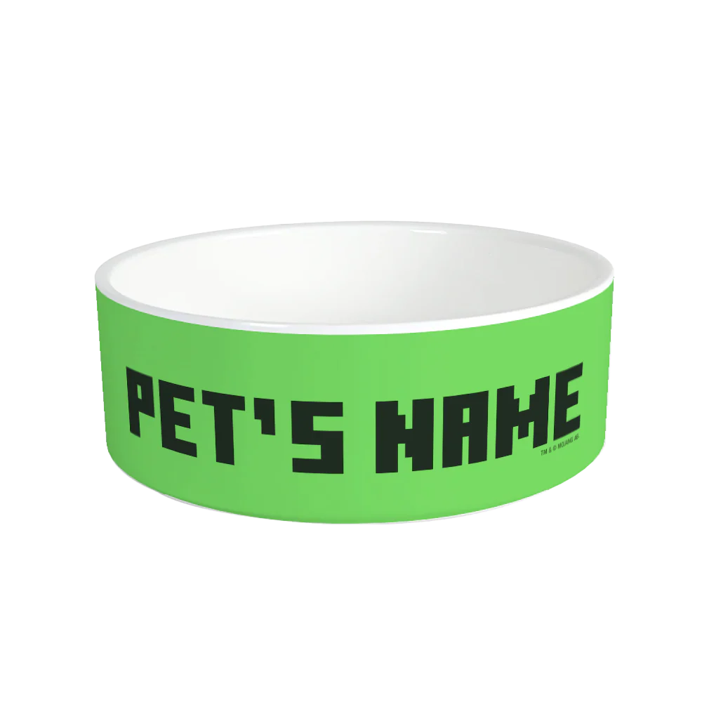 Minecraft Creeper Big Face Personalized Pet Bowl - Image 3