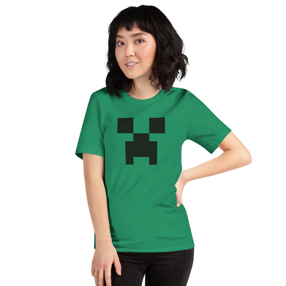 Minecraft Creeper Big Face Adult T-Shirt - Image 7