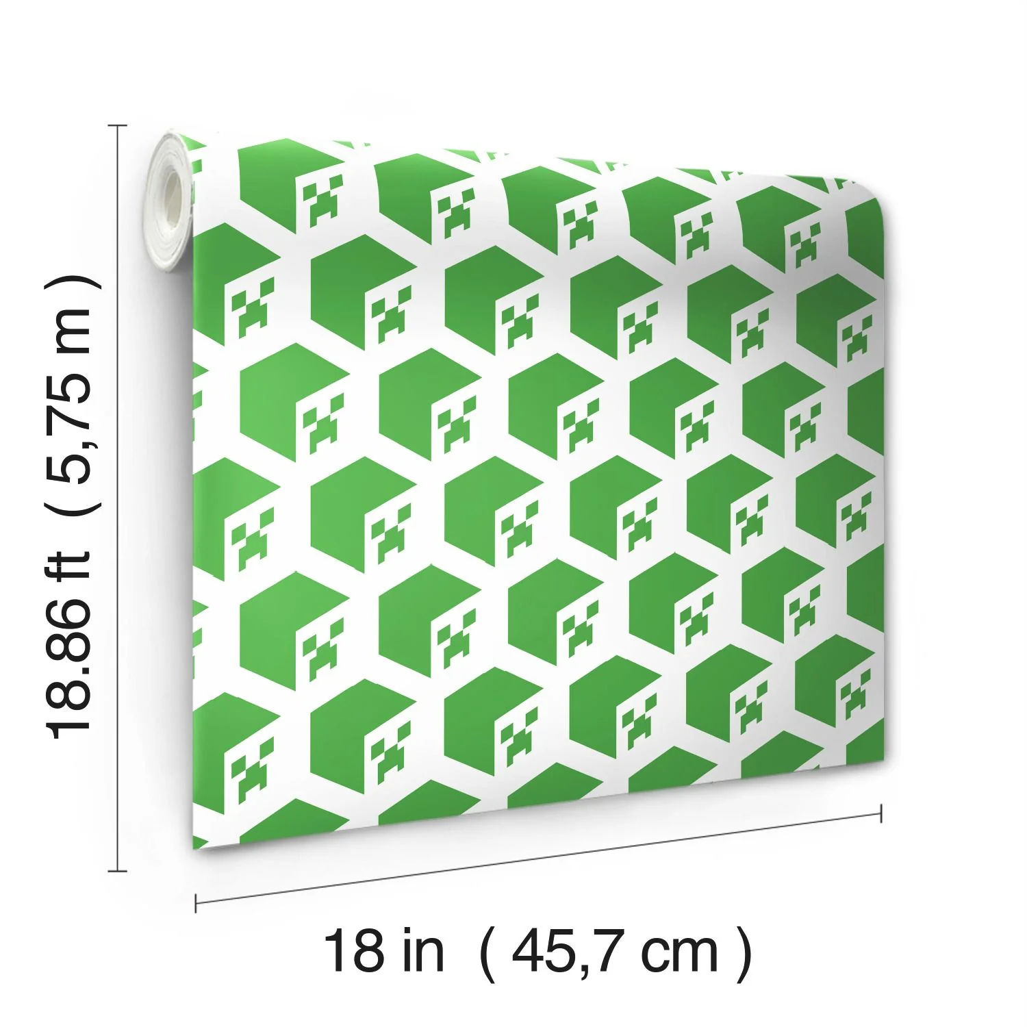 Minecraft Creeper Face Green Peel & Stick Wallpaper - Image 5