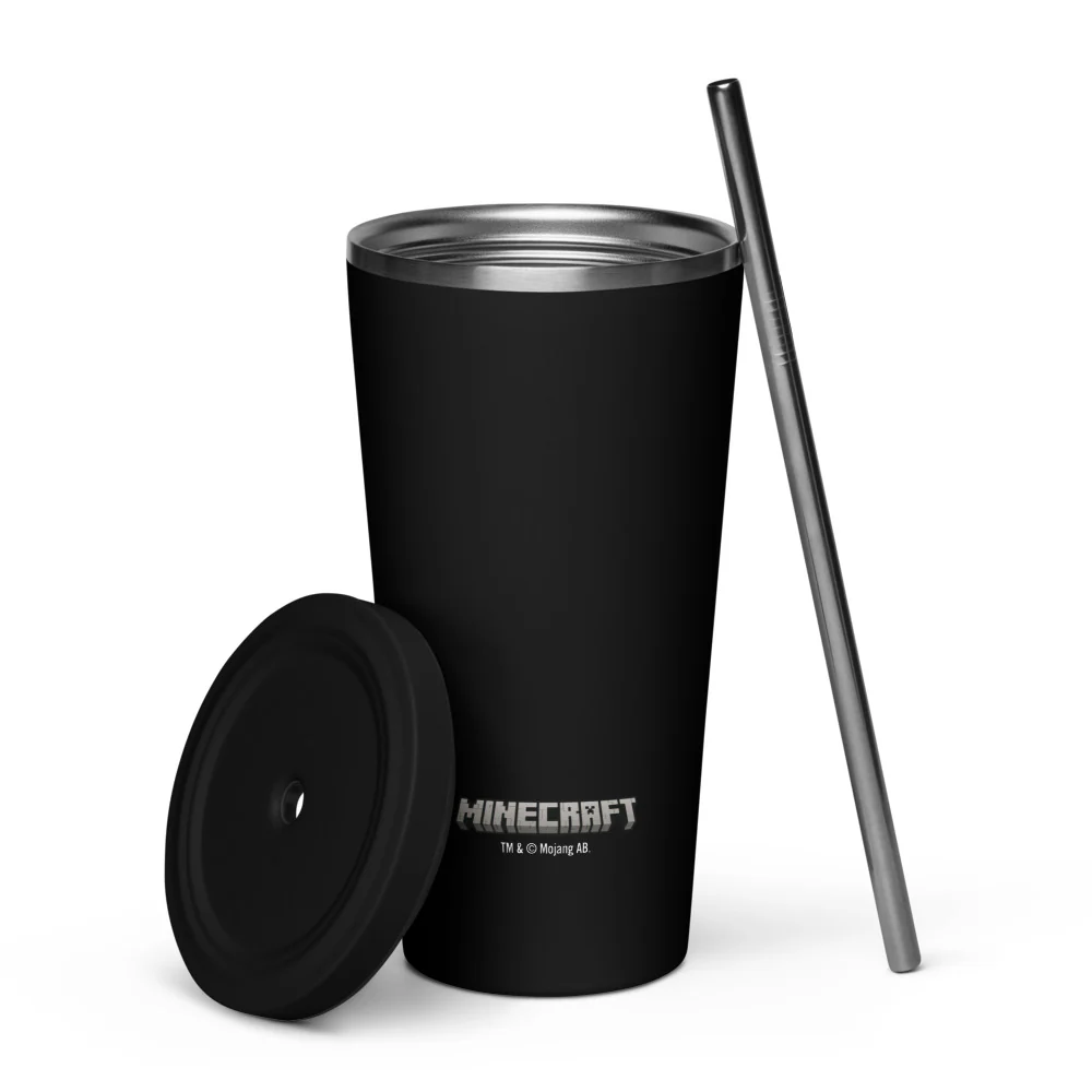 Minecraft Creeper Face Insulated Tumbler with a Straw - Image 2