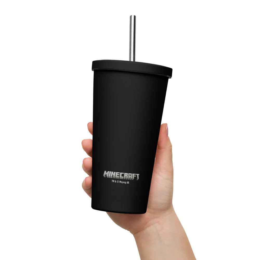 Minecraft Creeper Face Insulated Tumbler with a Straw - Image 4