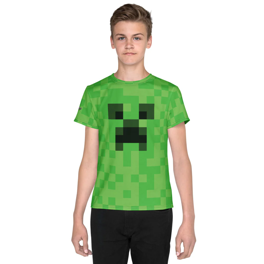 Minecraft Creeper Big Face Kids T-shirt - Image 3