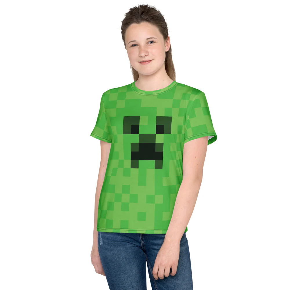 Minecraft Creeper Big Face Kids T-shirt - Image 5