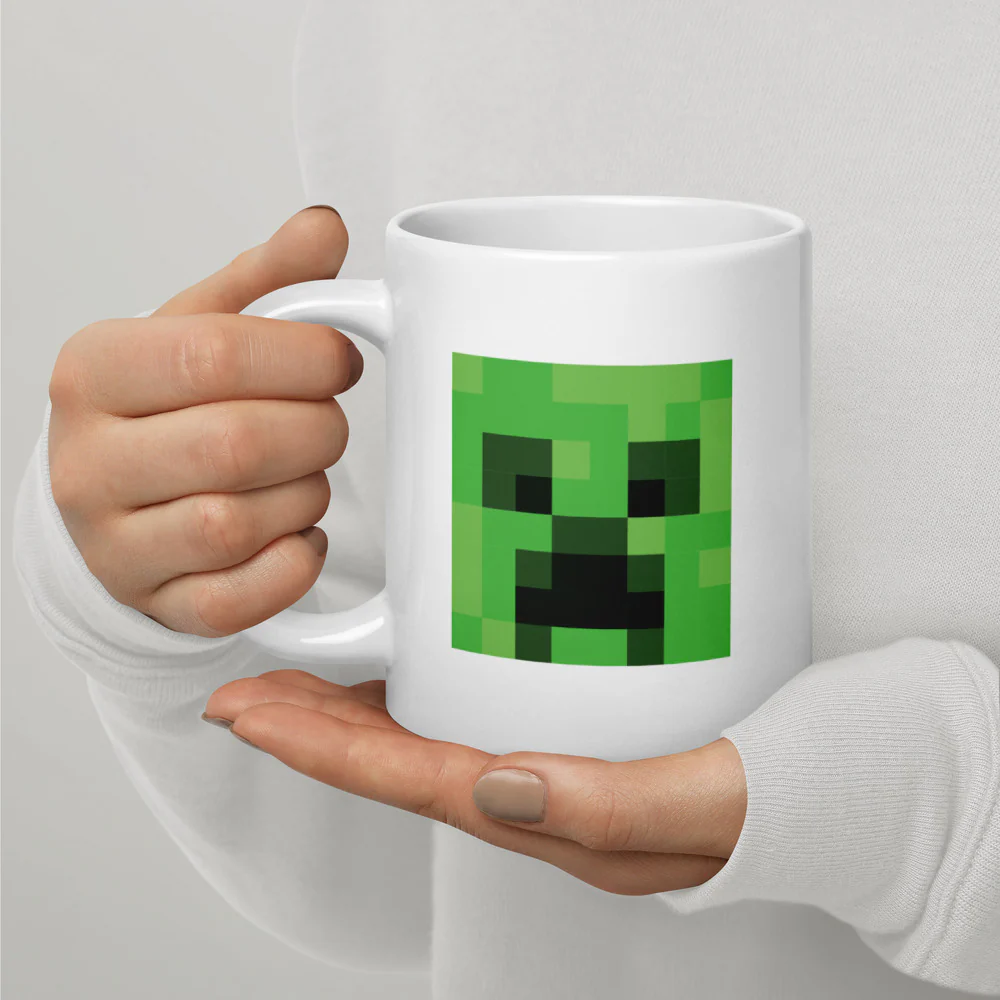 Minecraft Creeper Face White Mug - Image 13