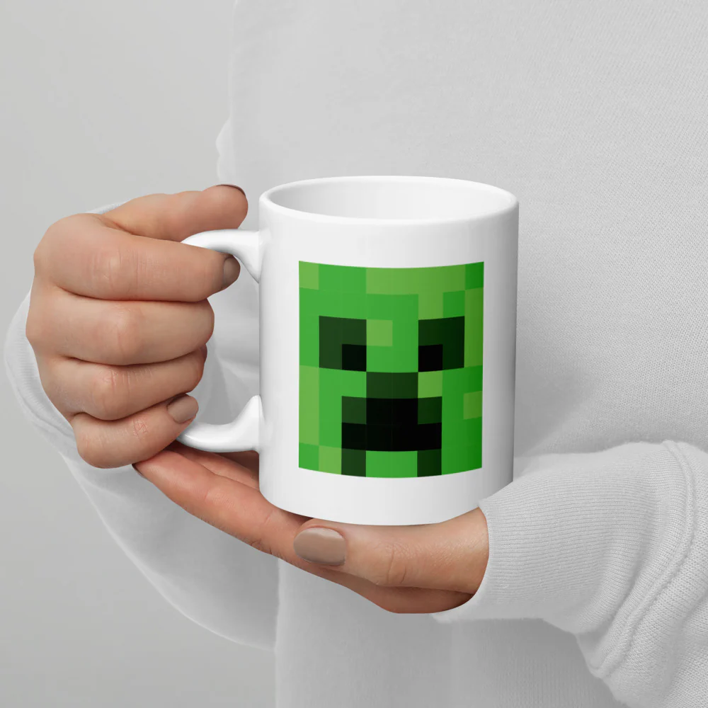 Minecraft Creeper Face White Mug - Image 3