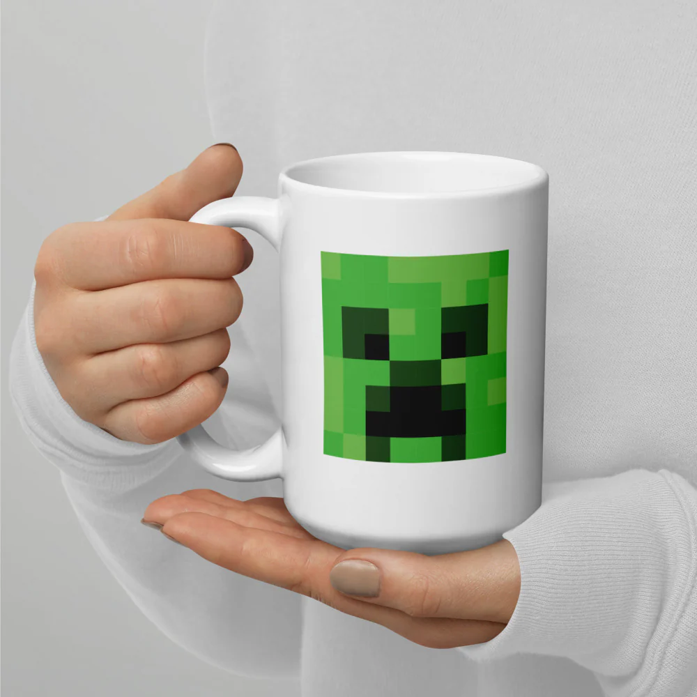 Minecraft Creeper Face White Mug - Image 7