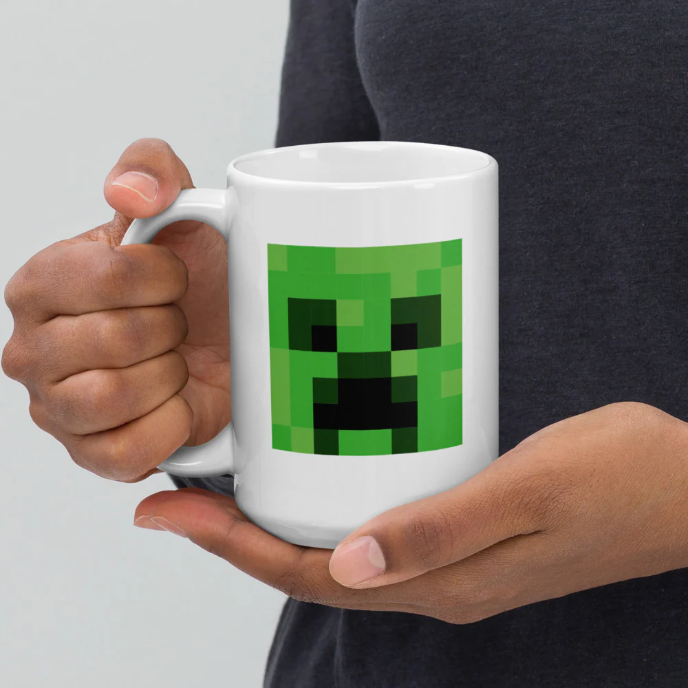 Minecraft Creeper Face White Mug - Image 9