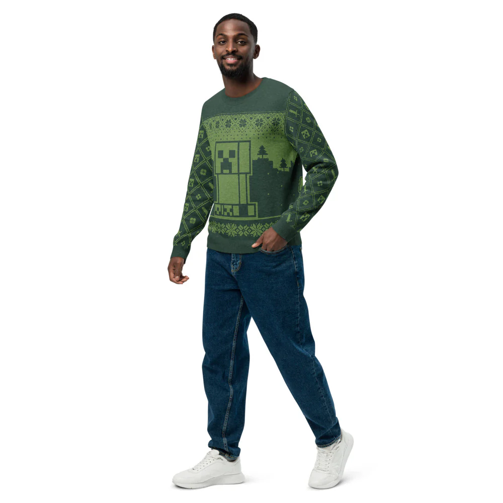 Minecraft Creeper Unisex Knit Sweater - Image 3