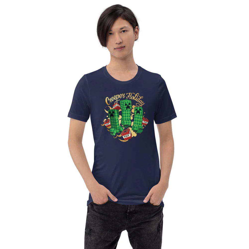 Minecraft Creeper Holiday T-Shirt - Image 9