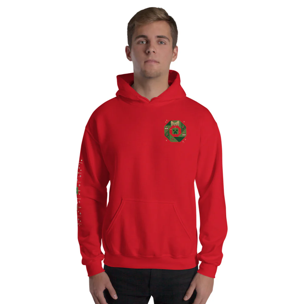Minecraft Creeper Holiday Wreath Adult Hoodie - Image 8