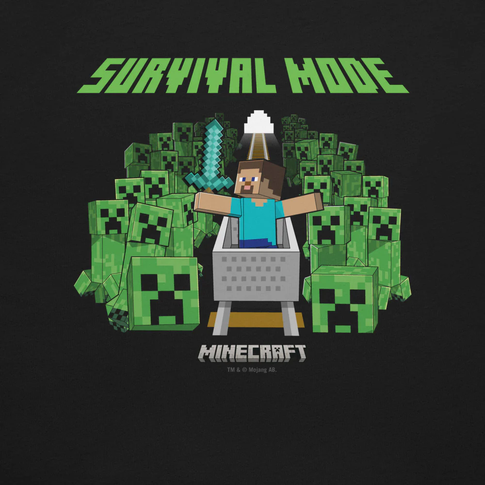 Minecraft Creeper Mines Adult T-Shirt - Image 3