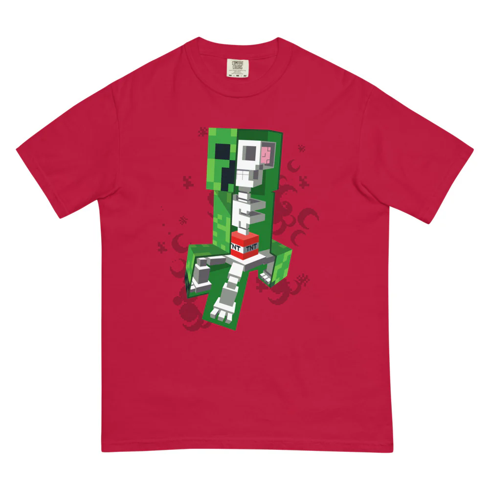 Minecraft Creeper Skeleton Unisex Comfort Colors T-Shirt - Image 13