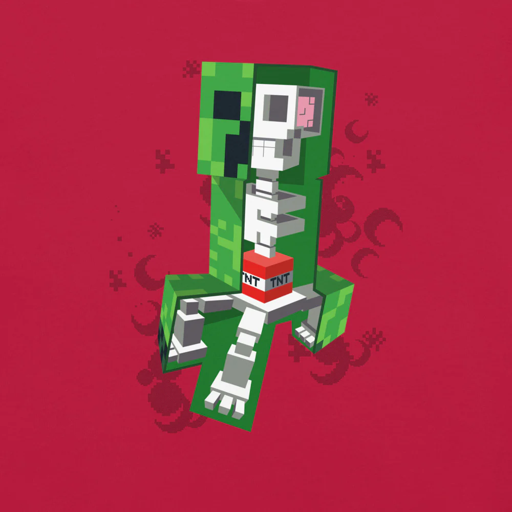 Minecraft Creeper Skeleton Unisex Comfort Colors T-Shirt - Image 14