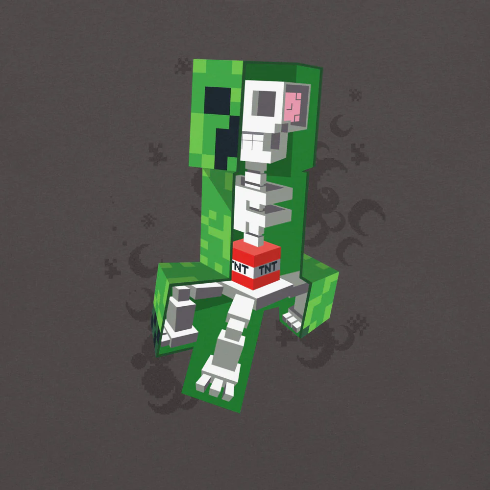 Minecraft Creeper Skeleton Unisex Comfort Colors T-Shirt - Image 2