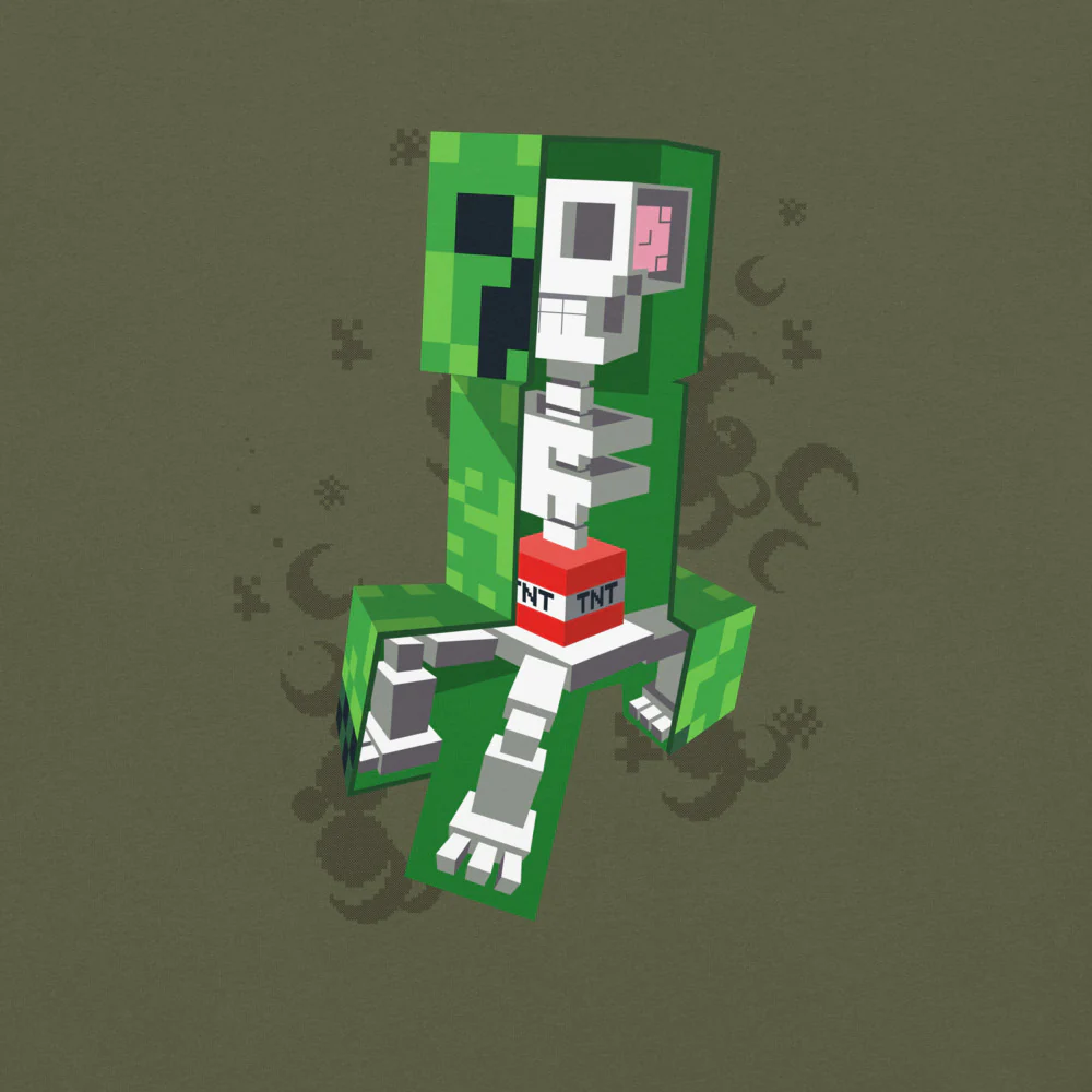 Minecraft Creeper Skeleton Unisex Comfort Colors T-Shirt - Image 9