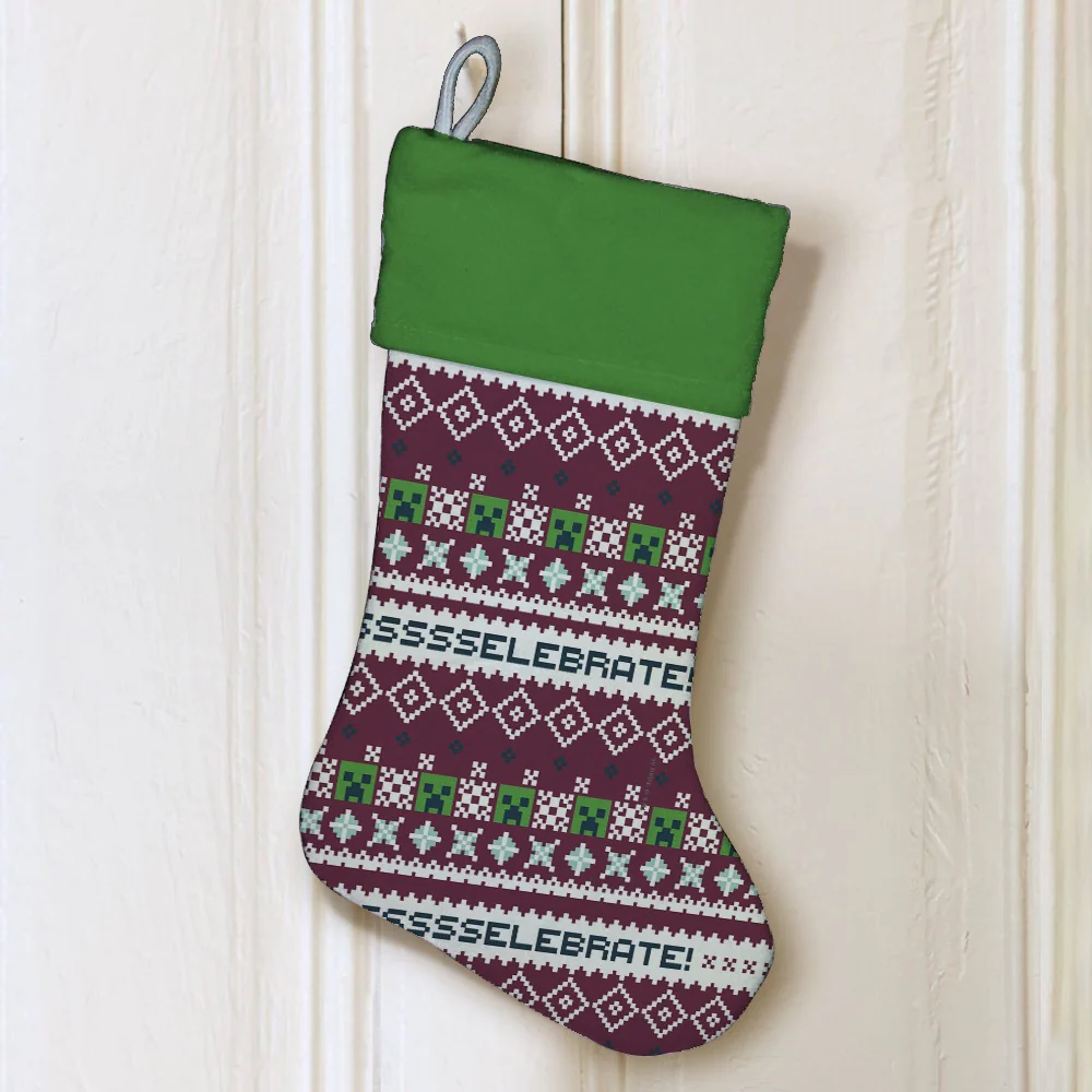 Minecraft Creeper SSSELEBRATE Stocking - Image 3
