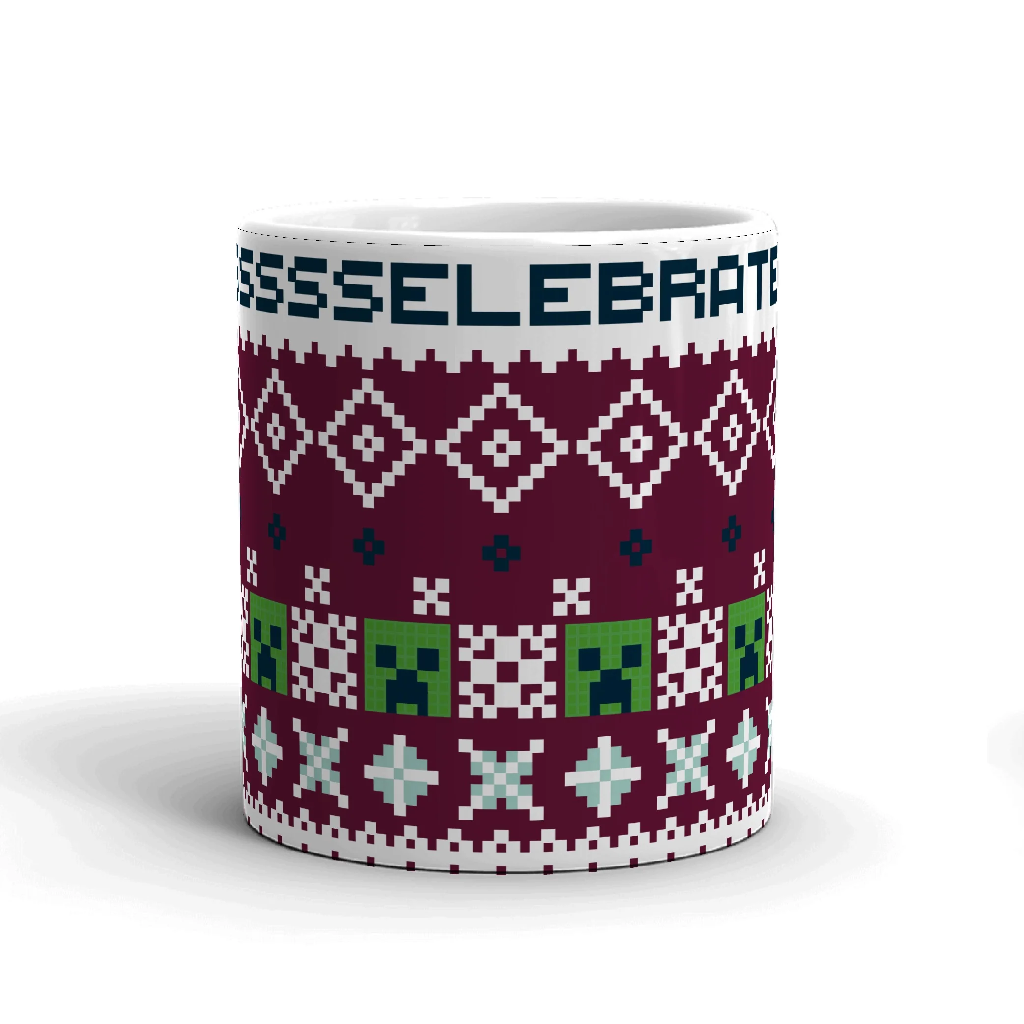 Minecraft Creeper SSSELEBRATE White Mug - Image 2