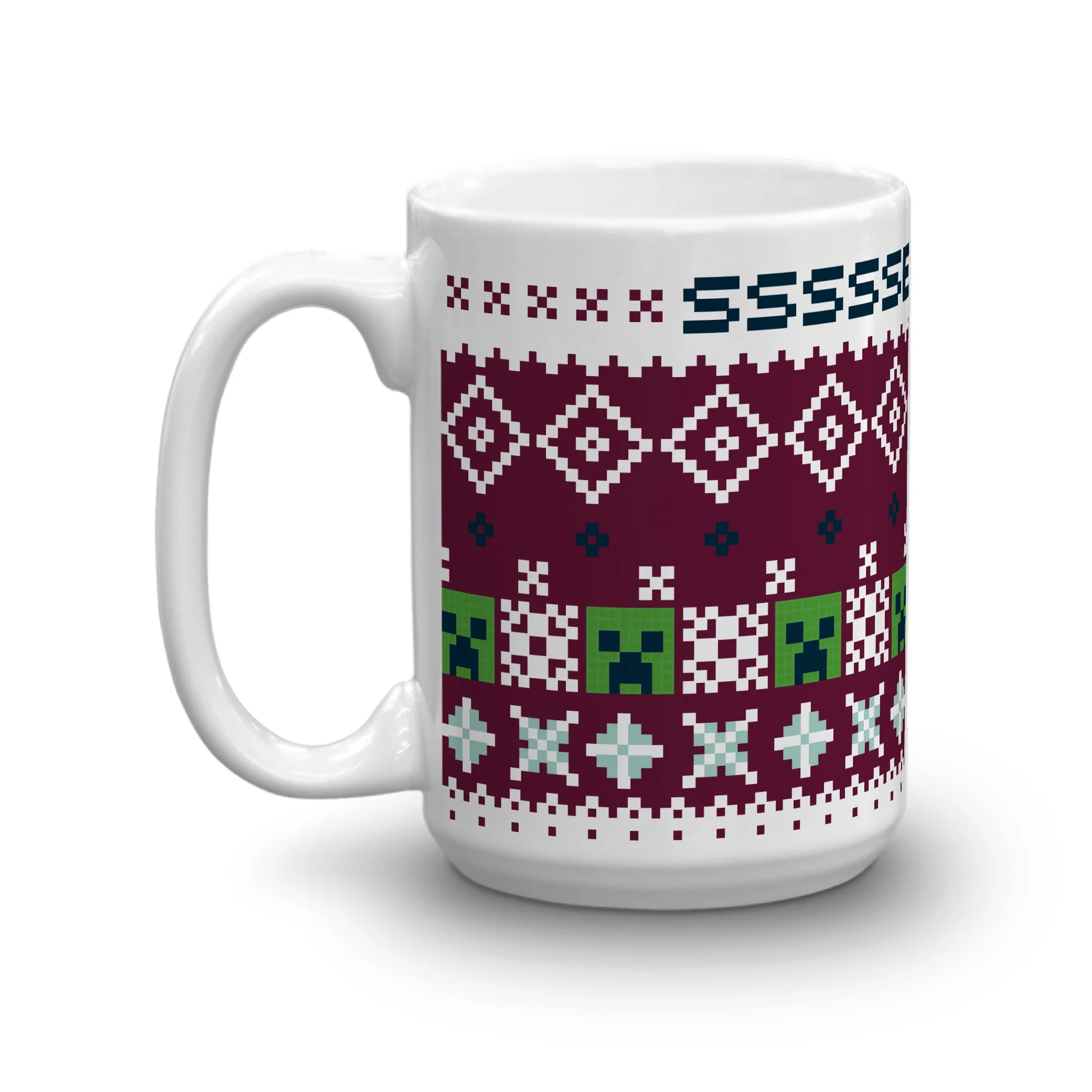 Minecraft Creeper SSSELEBRATE White Mug - Image 5