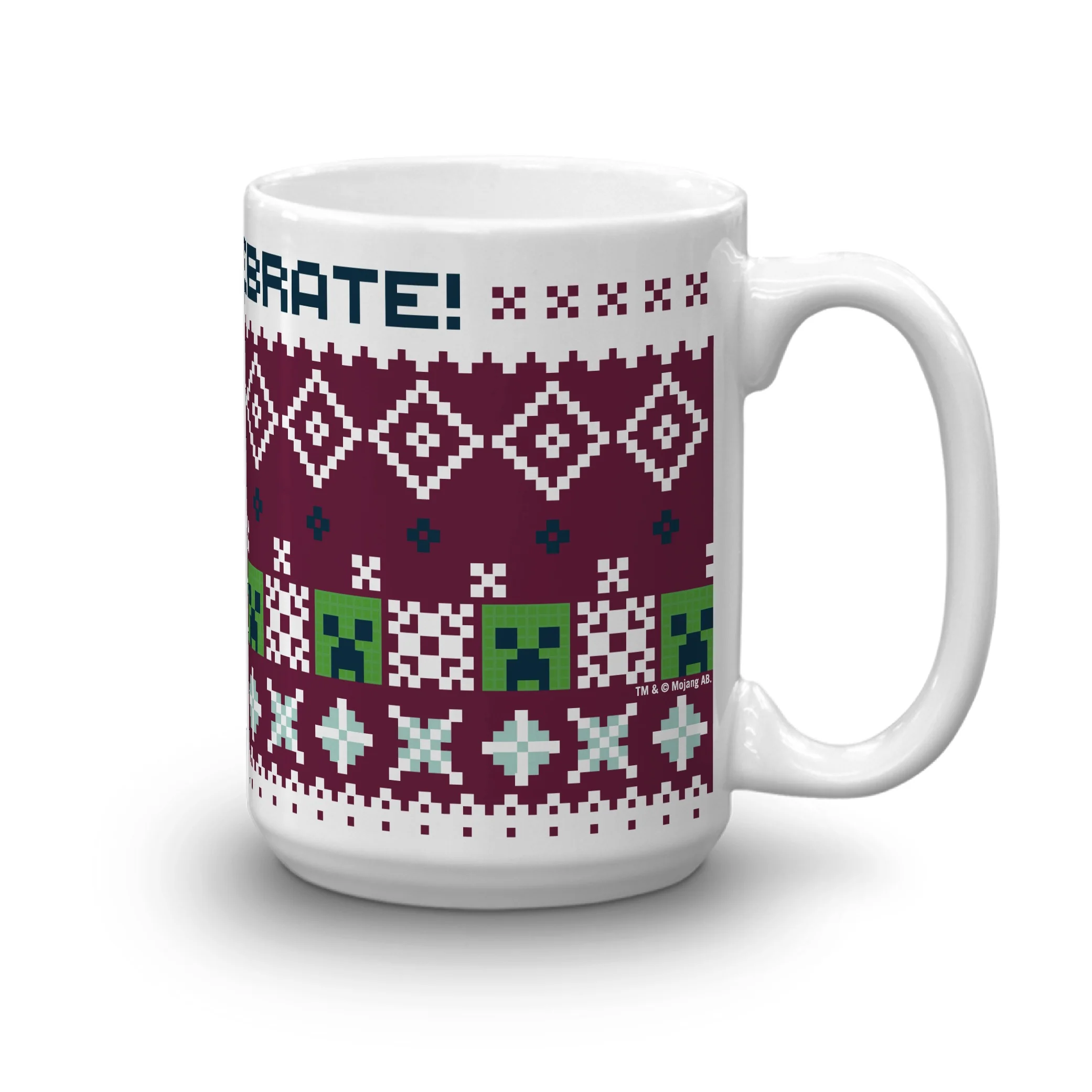 Minecraft Creeper SSSELEBRATE White Mug - Image 6