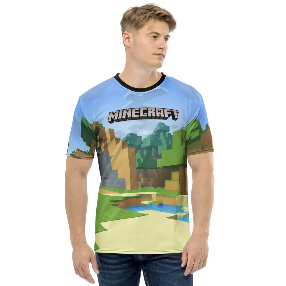 Minecraft Day to Night Unisex Short Sleeve T-Shirt - Image 3