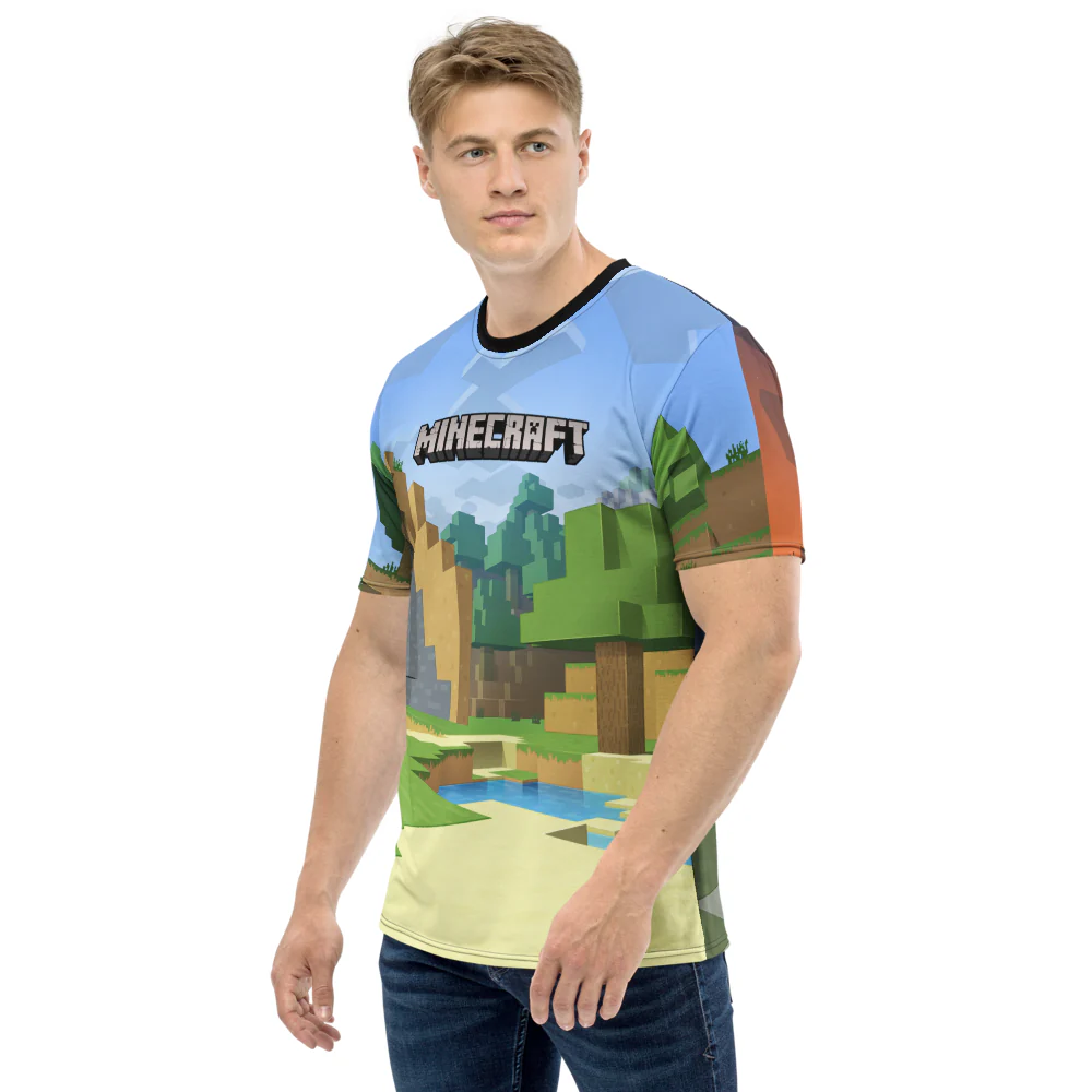 Minecraft Day to Night Unisex Short Sleeve T-Shirt - Image 4